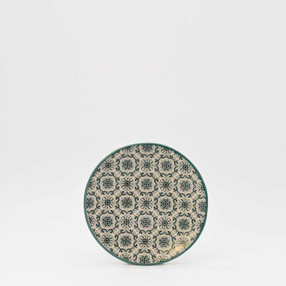 Assiette à entrée/dessert motifs azulejos verts Assiette en céramique "Padrão" 15cm - Verte