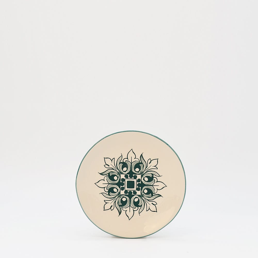 Assiette à entrée/dessert verte et blanche motifs azulejos Assiette en céramique "Brasão" 15cm - Verte