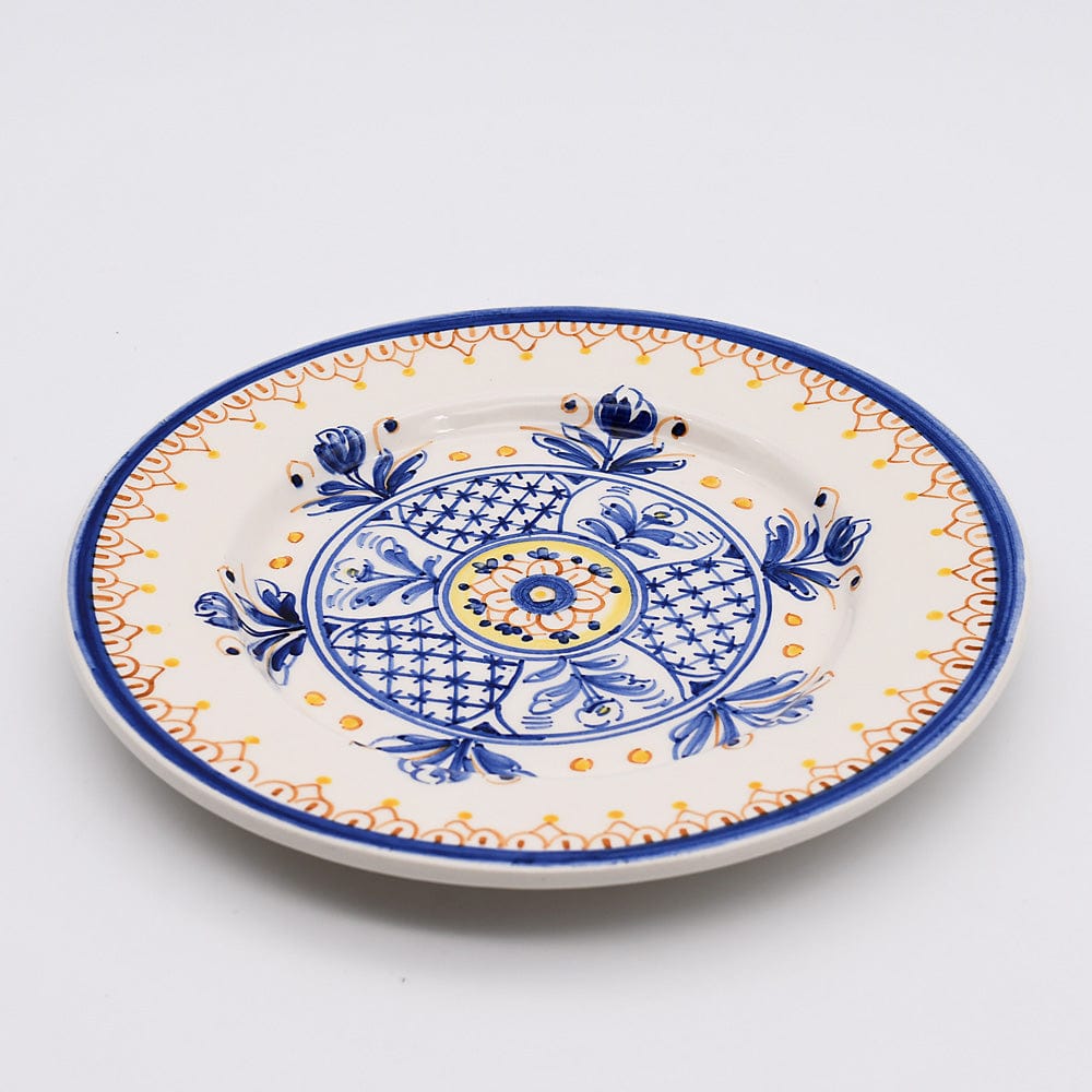 Assiette en céramique traditionnelle de Portugal I Jaune 25cm Assiette en céramique "Tradicional" - 22 cm