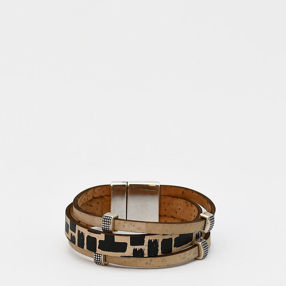 Bracelet en liège tressé noir – Unisexe, élégant et artisanal Bracelet en liège