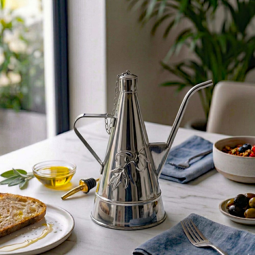 Carafe à huile en inox 500 ml ou 250ml I Carafe portugaise Carafe à huile en inox