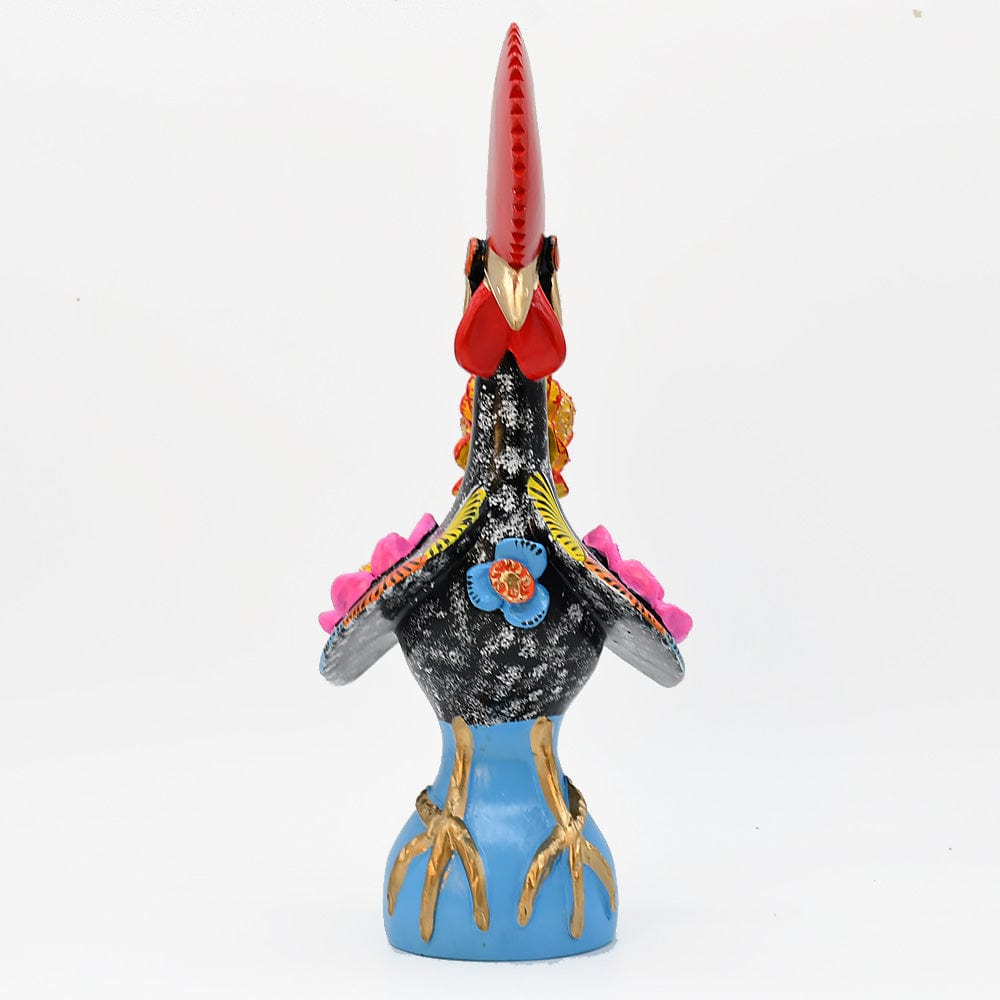 Grand Coq du Portugal noir en terre cuite Prazeres Cota Coq de Barcelos 40cm noir - Prazeres Côta
