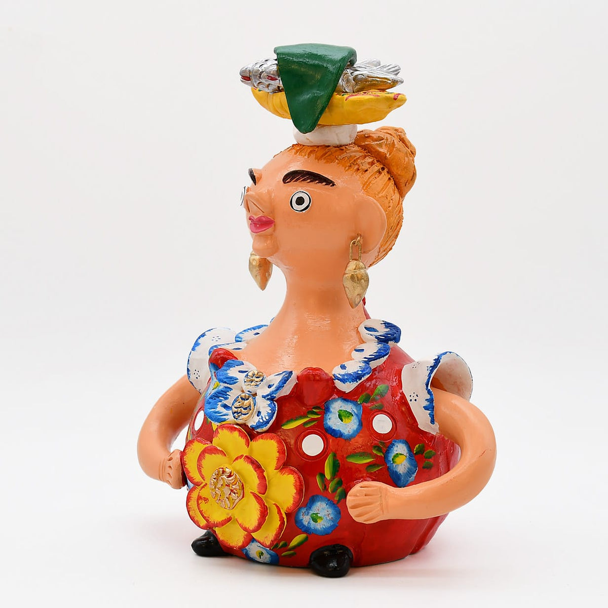 Grande figurine en terre cuite I Ar naïf du Portugal Boneca Barriguda 25 cm - Prazeres Côta
