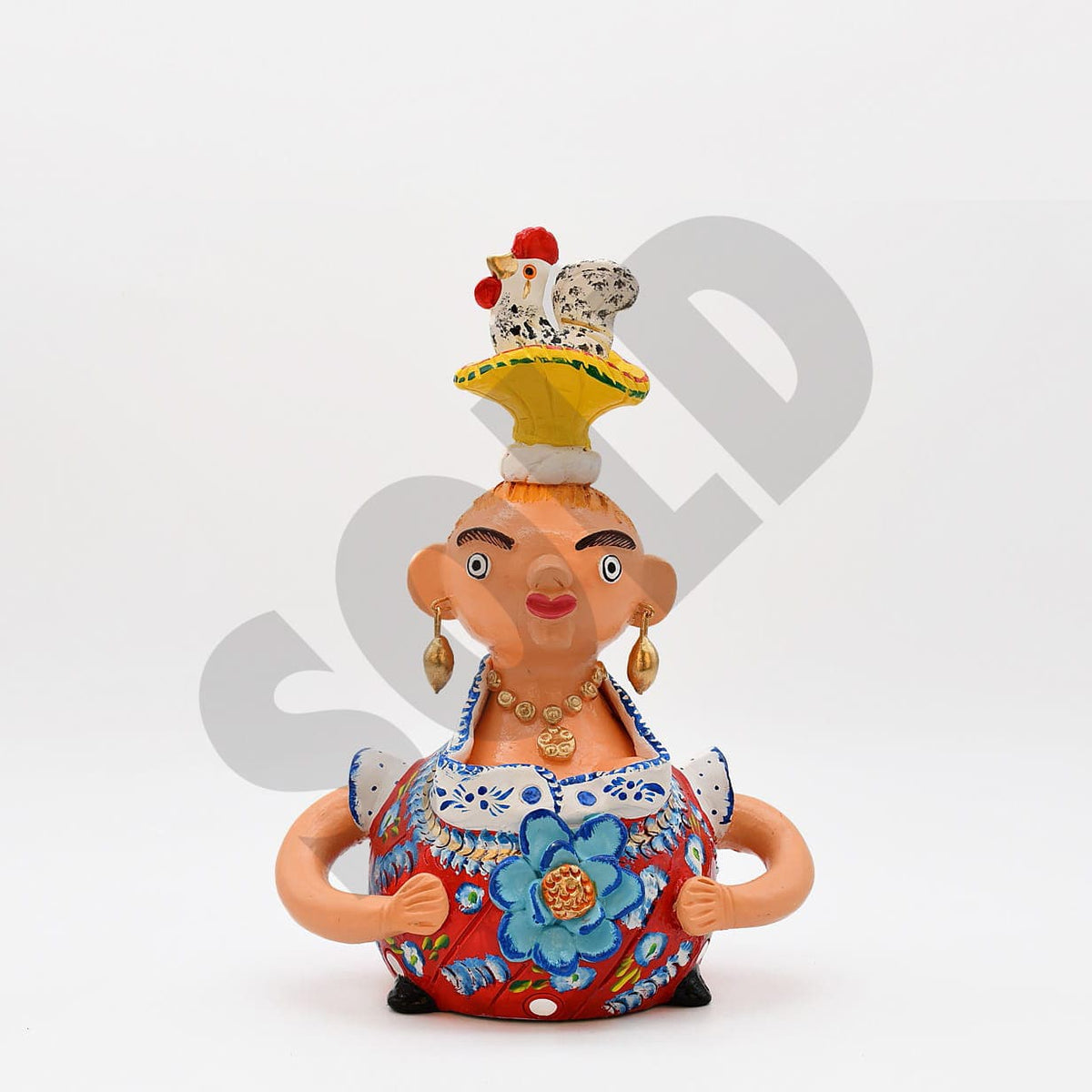 Grande figurine en terre cuite I Ar naïf du Portugal Boneca Barriguda 25 cm - Prazeres Côta