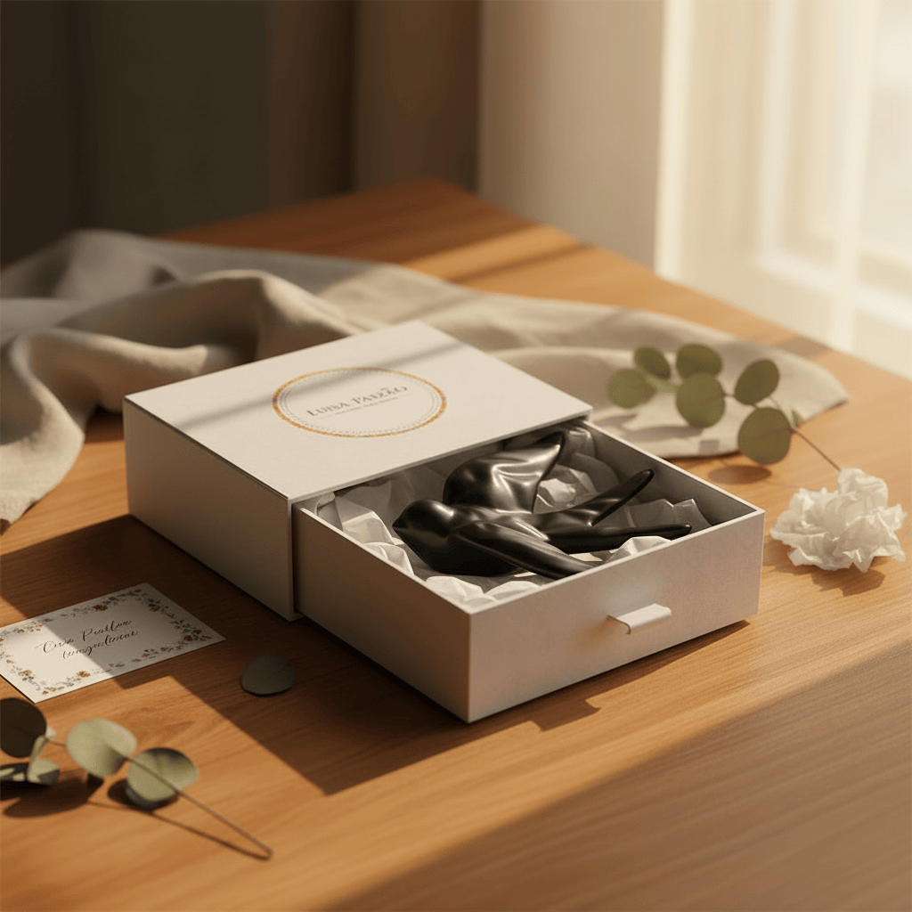 hirondelle en céramique stylisée et modernisée noire mat, dans sa boîte cadeau Luisa Paixão. Coffret hirondelle stylisée - Noir mat