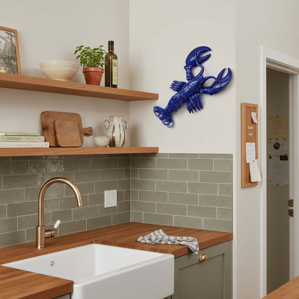Homard en céramique bleue I Style Bordallo Pinheiro Homard en céramique - 38 cm