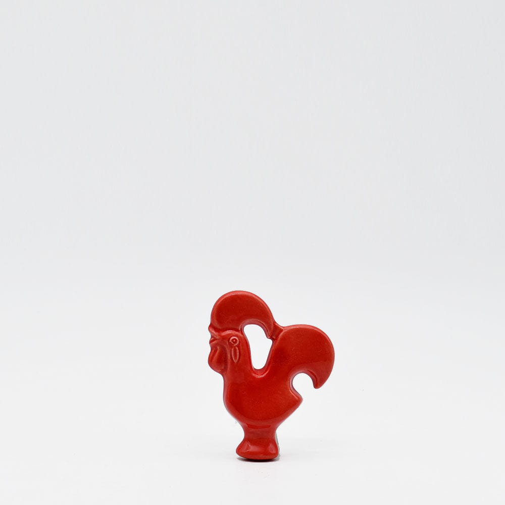 Sardine en céramique de Caldas da Rainha I Décoration murale Magnet "Galo de Barcelos" - Rouge