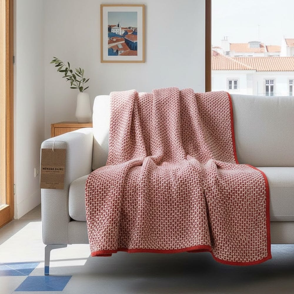 Maxi Plaid en coton Rouge Mezinas d'Aire Maxi Plaid en coton - Rouge