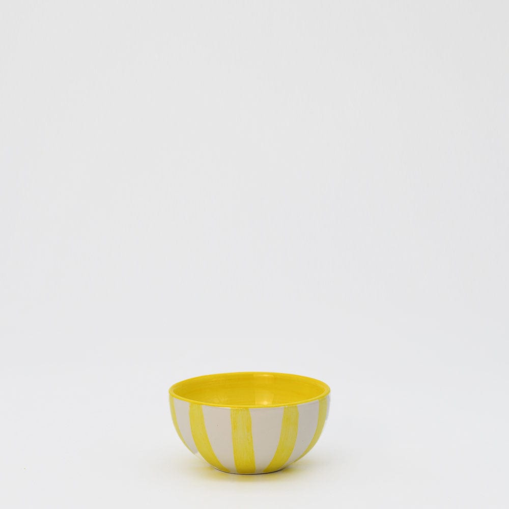 Petit bol en céramique rayé jaune et blanc Petit bol rayé "Costa Nova Mar" - Jaune