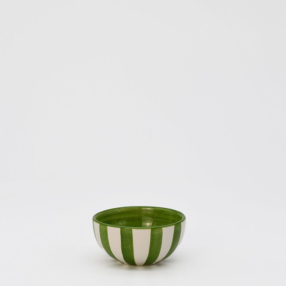 Petit bol en céramique rayé vert et blanc Petit bol rayé "Costa Nova Mar" - Vert