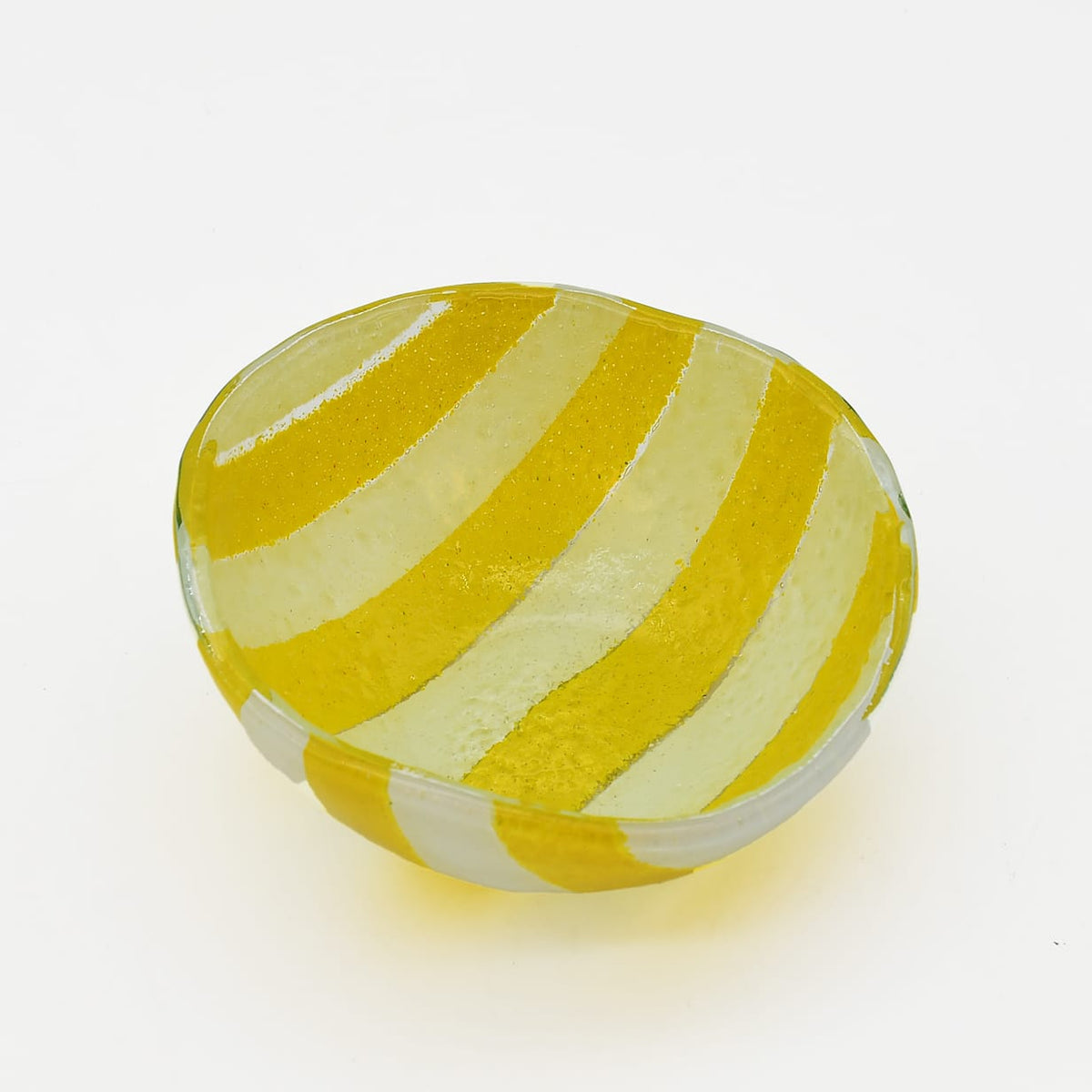 Petit bol en verre de Marinha Grande jaune & blanc I Artisanat portugais Saladier en verre "Marinha Grande" - Jaune