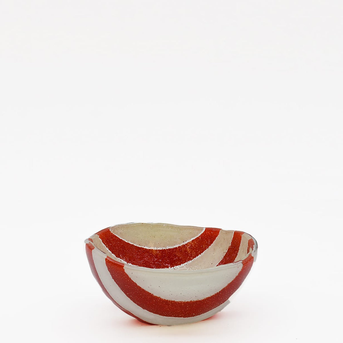Petit bol en verre de Marinha Grande rouge & blanc I Artisanat portugais Saladier en verre "Marinha Grande" - Rouge