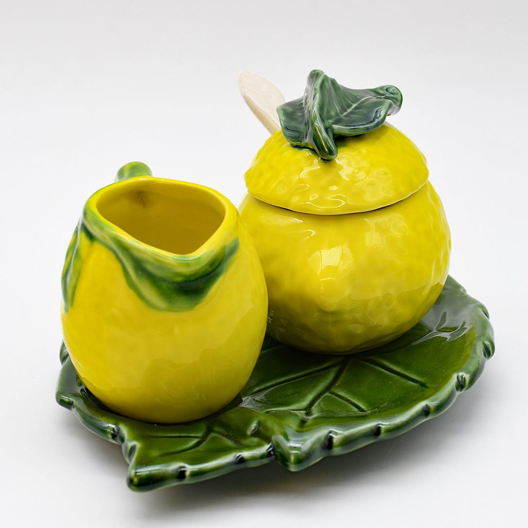 Saladier en forme de citron I Vaisselle artisanale du Portugal Service à thé en forme de citron
