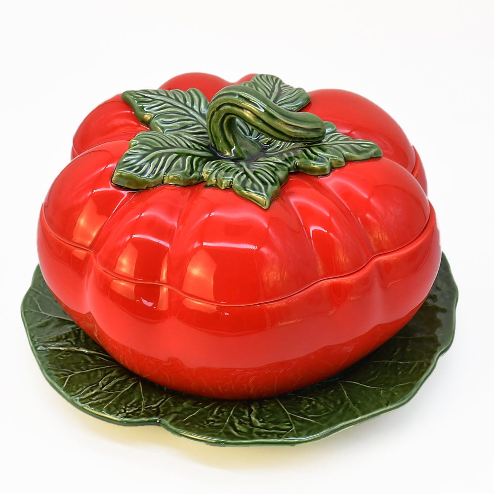 Soupière en forme de tomate I Vaisselle traditionnelle portugaise Soupière en céramique en forme de tomate