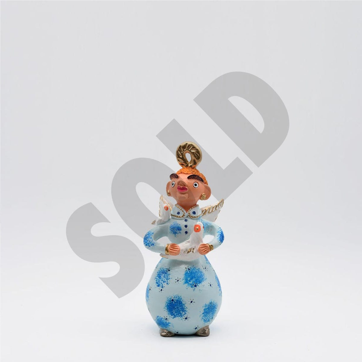 Statuette d'ange portugaise en terre cuite Anjo 25cm - Prazeres Côta
