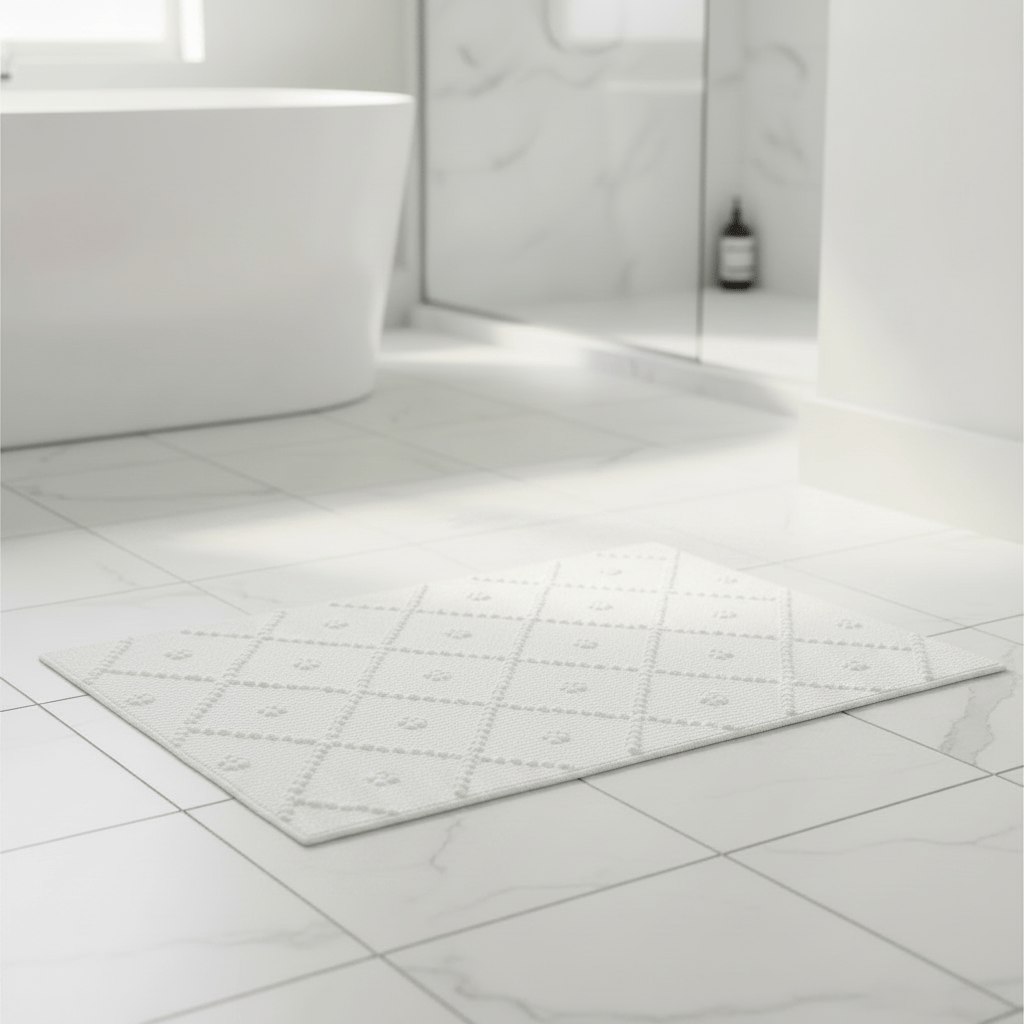 Tapis de salle de bain portugais blanc 60x40cm Tapis de salle de bain 60x40 - Blanc