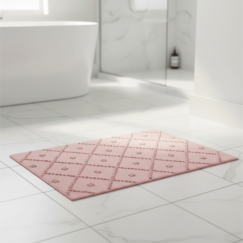 Tapis de salle de bain portugais rose 60x40cm Tapis de salle de bain 60x40 - Rose