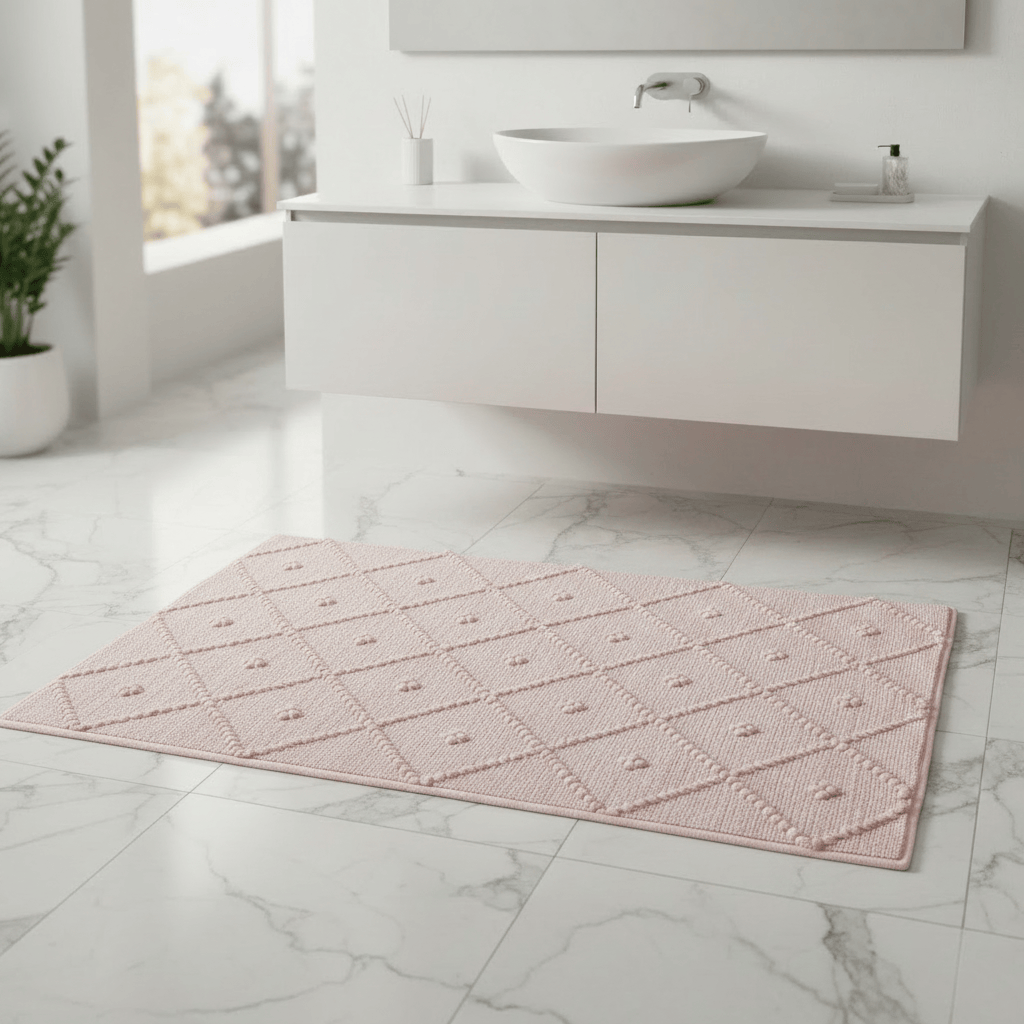 Tapis de salle de bains portugais Rose I 100x50cm Tapis de salle de bain 100x50 - Rose