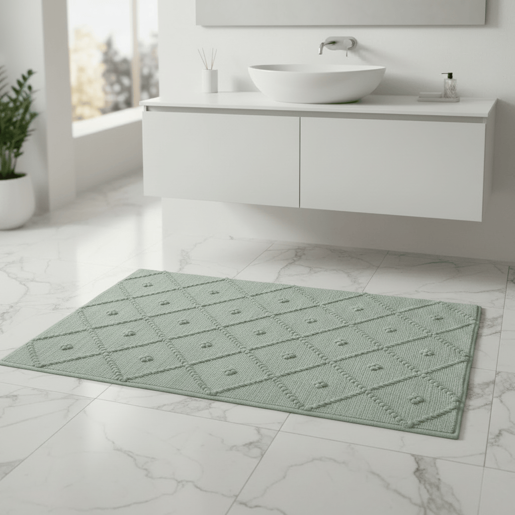 Tapis de salle de bains portugais Vert clair I 100x50cm Tapis de salle de bain 100x50 - Vert clair
