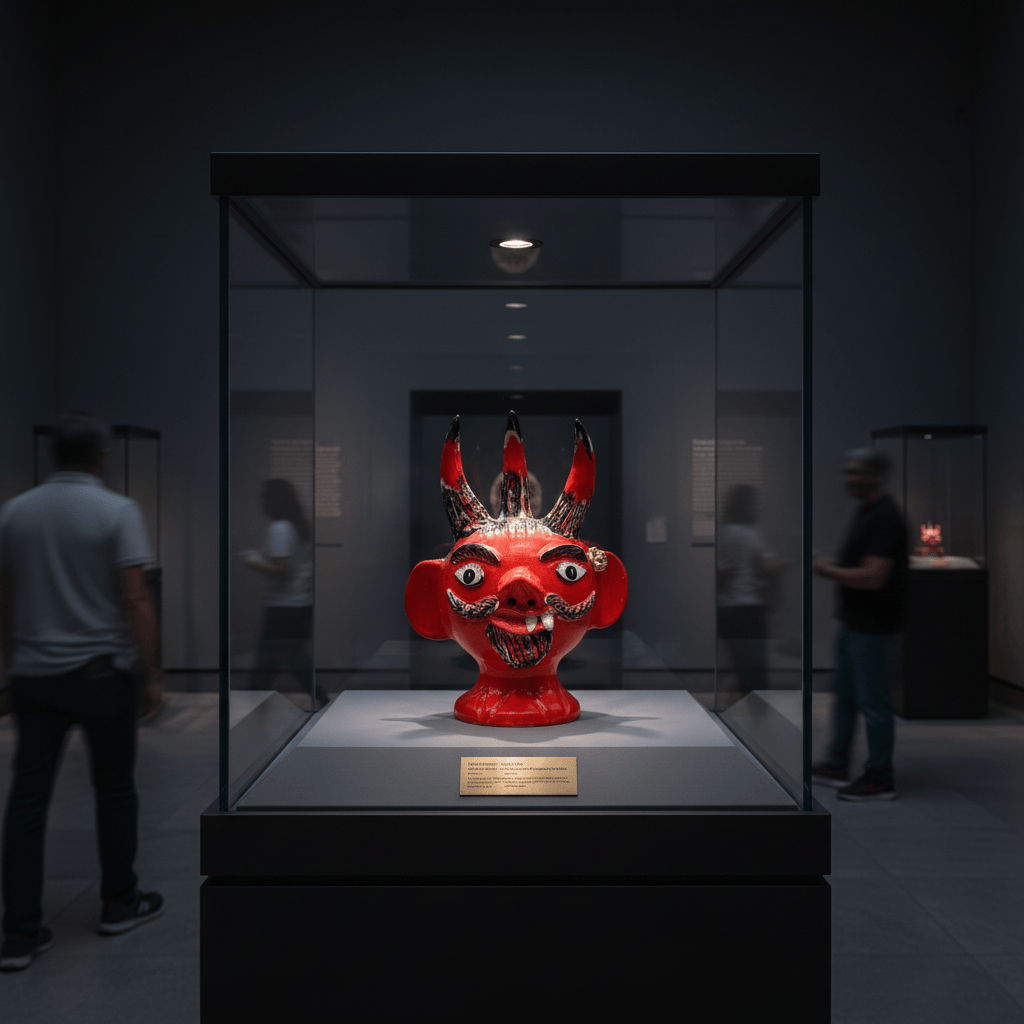 Tête de diable en terre cuite - Original de Prazeres Cota Cabeça de diabo 30cm - Prazeres Côta