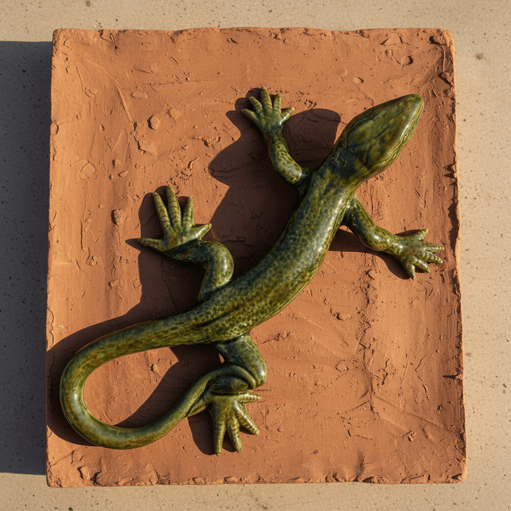 Très grand Lézard en céramique I Décoration portugaise traditionnelle Lézard en céramique - 40cm