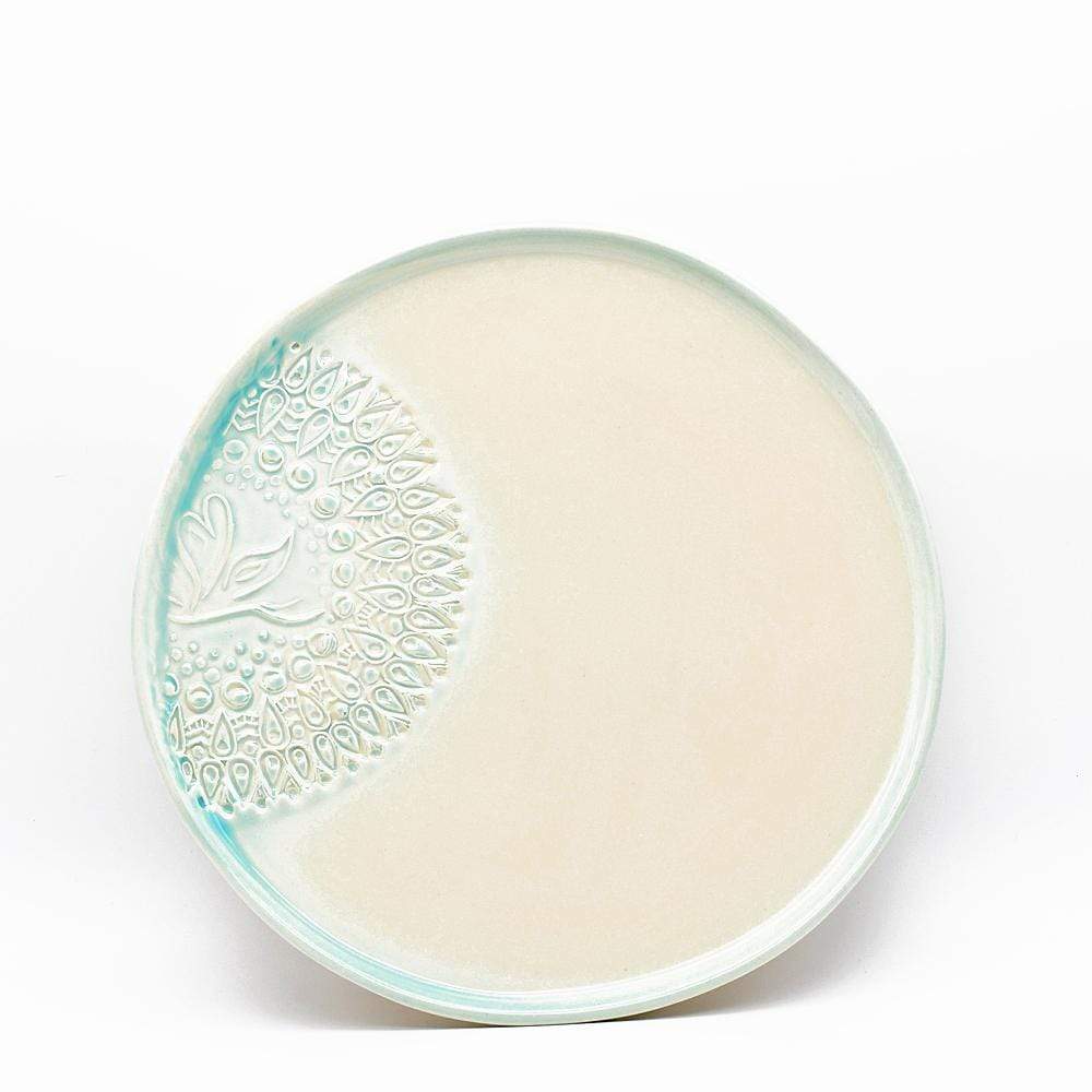 Assiette "Estrela do mar" verte et blanche - 27cm