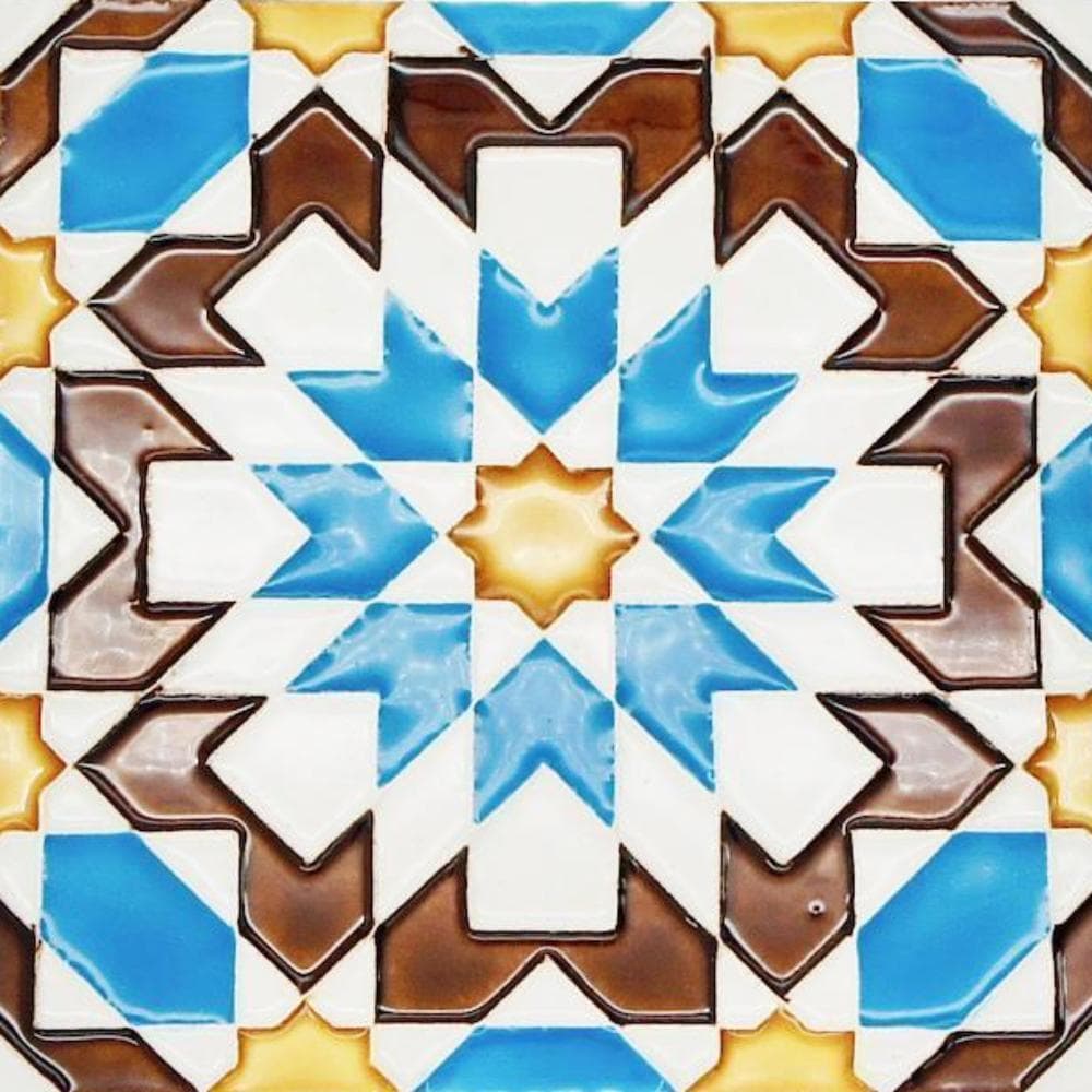 Hispanisch-maurische Fliese 14x14cm