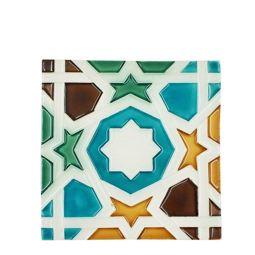 Hispanisch-maurische Fliese 14x14cm