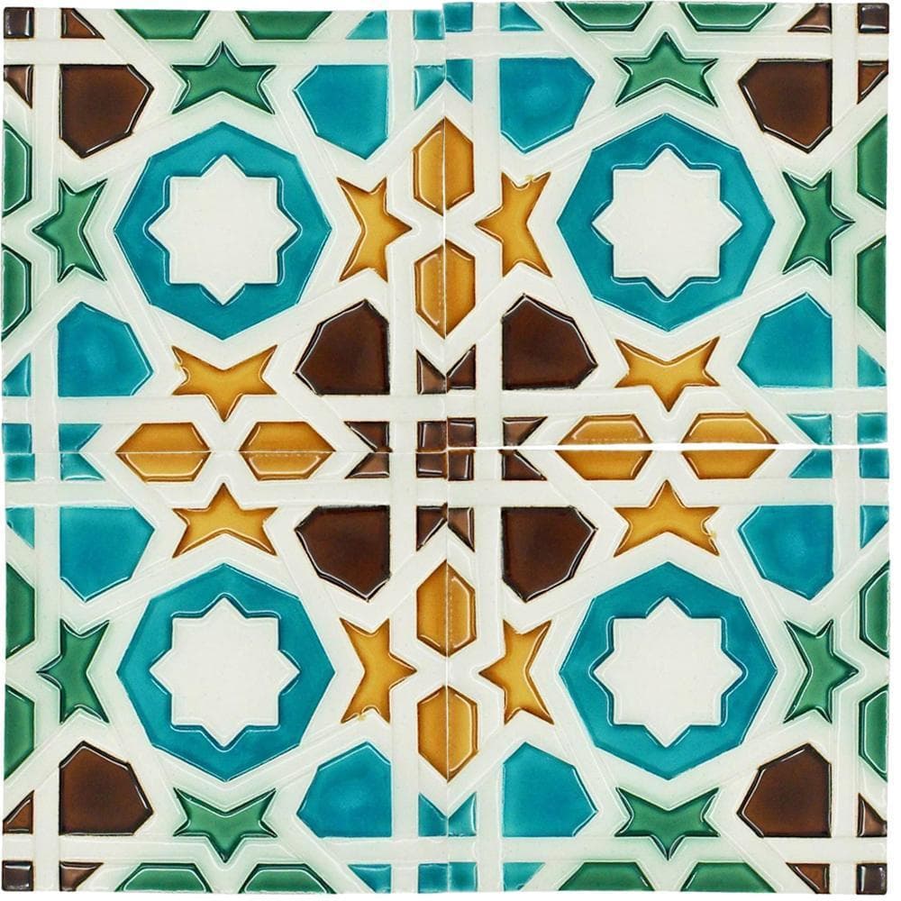 Hispanisch-maurische Fliese 14x14cm