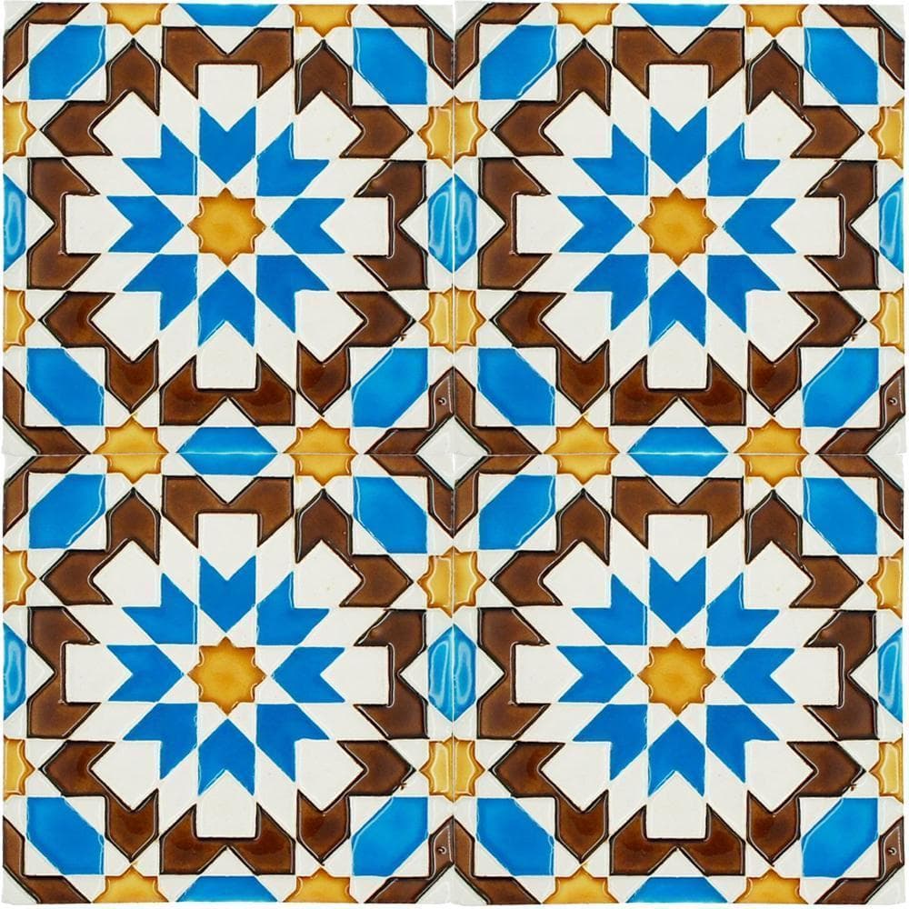 Hispanisch-maurische Fliese 14x14cm