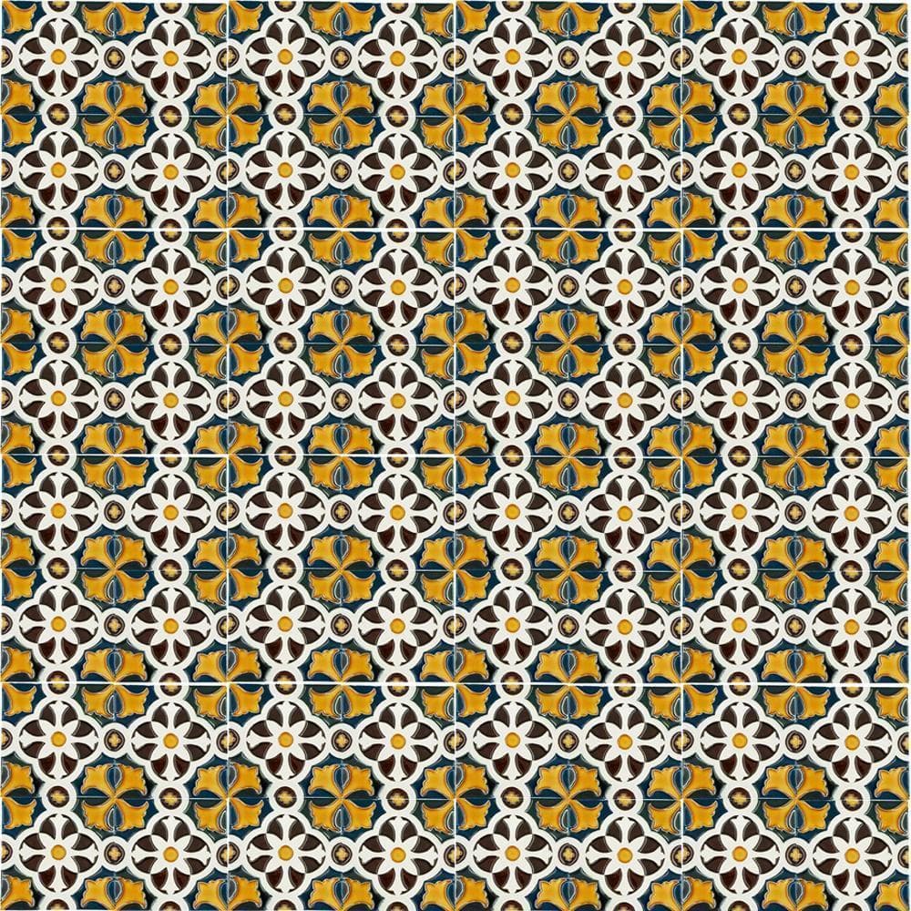 Hispano-maurische Fliese 14x14cm