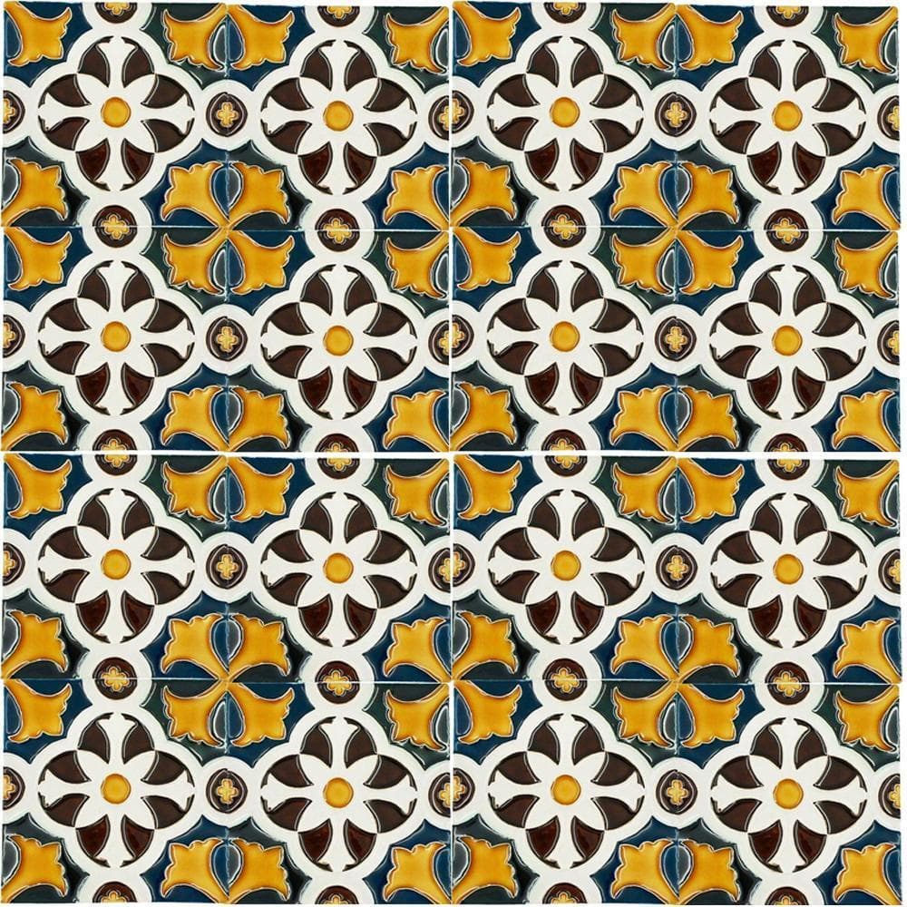 Hispano-maurische Fliese 14x14cm