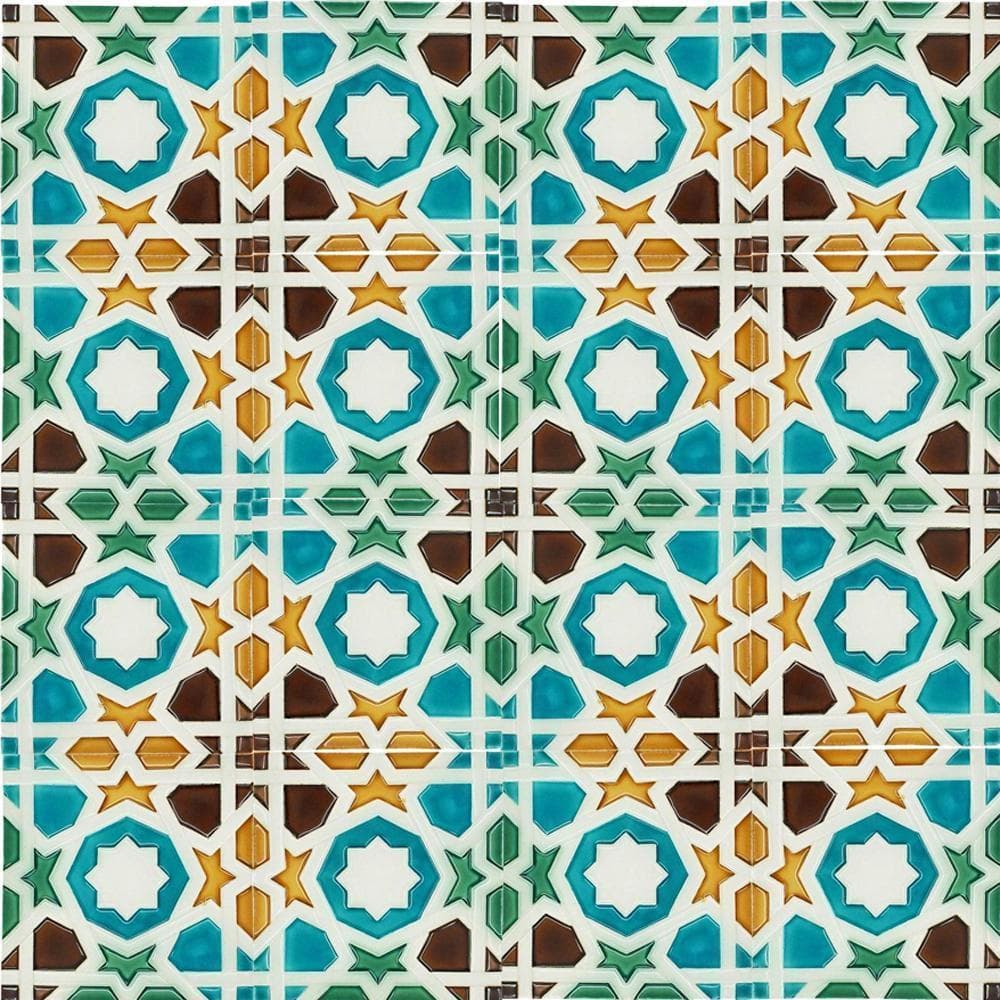 Hispanisch-maurische Fliese 14x14cm