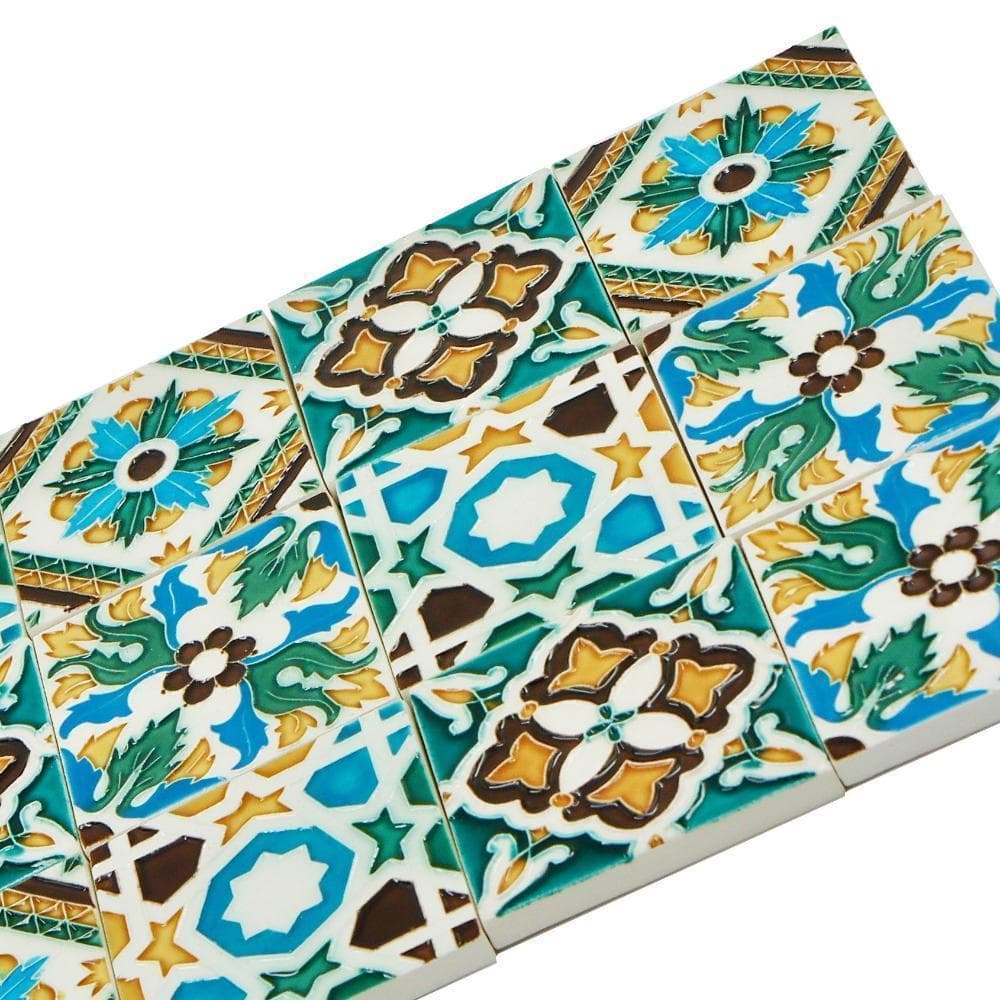 Spanisch-maurische Fliese 8.5x8.5cm