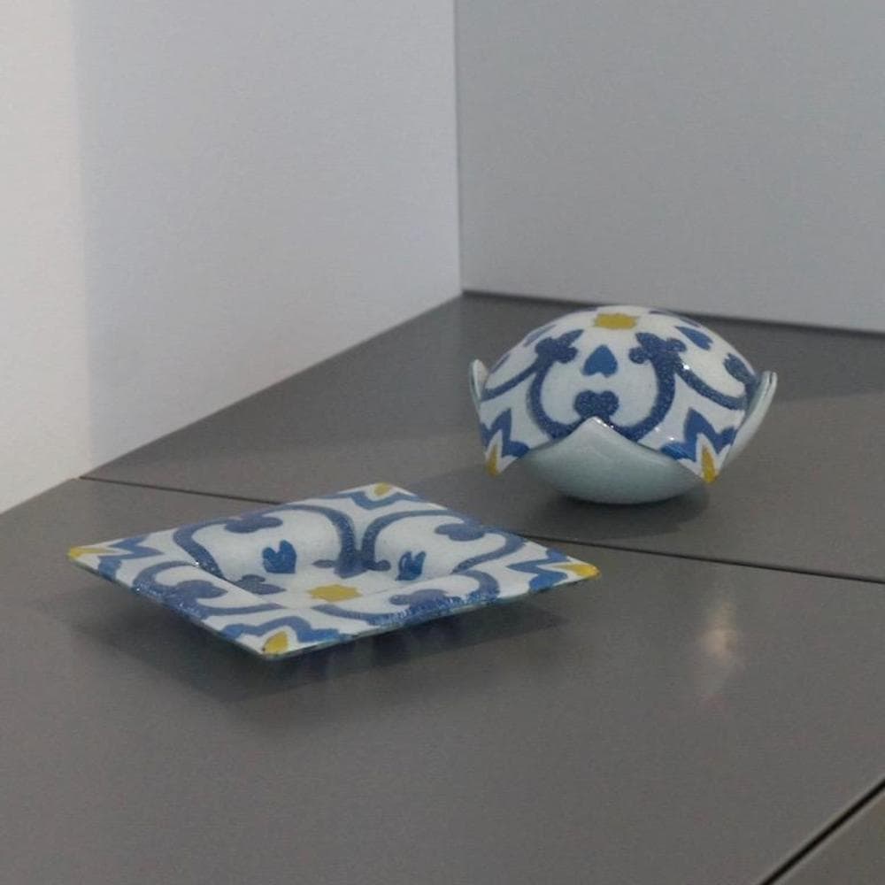 Schachtel aus Fusingglas "Azulejos"