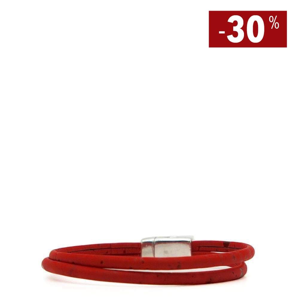 Bracelet en liège Rouge I Bijoux en liège portugais Bracelet en liège Rouge