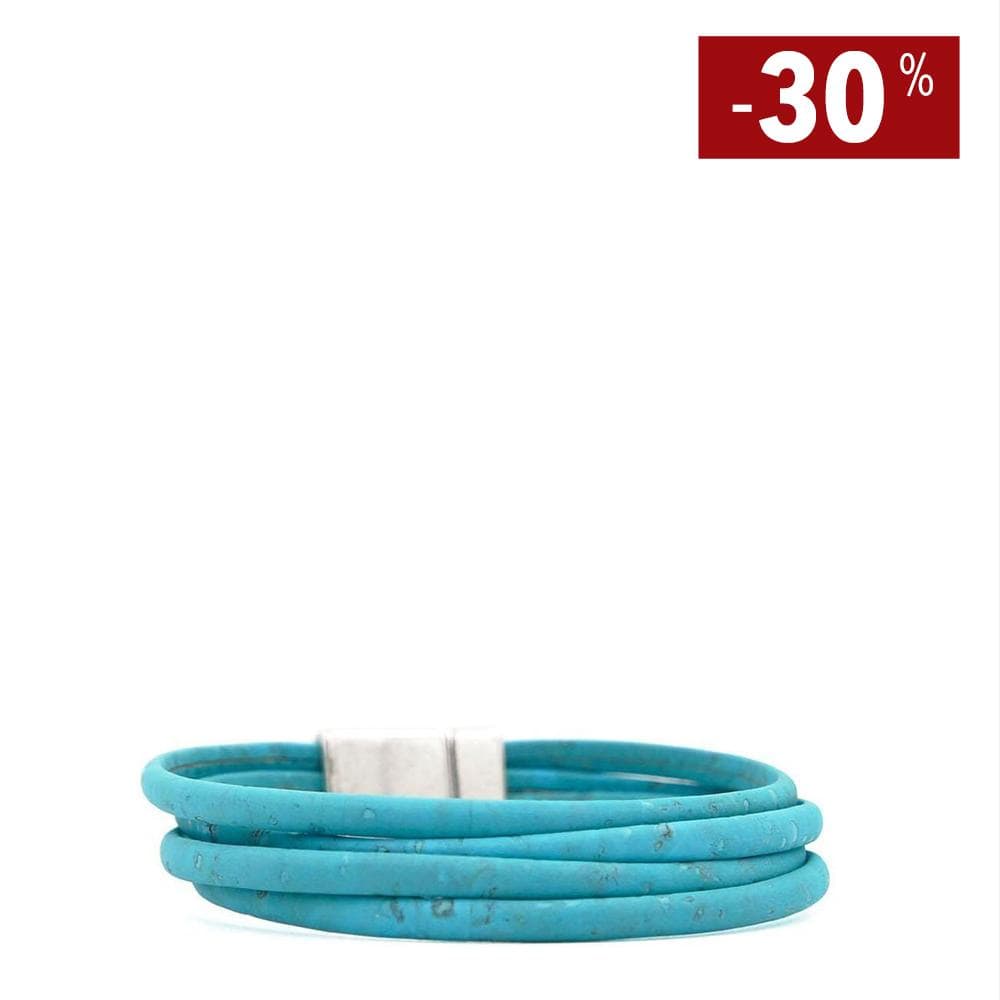 Bracelet en liège Turquoise I Bijoux en liège portugais Bracelet en liège Turquoise