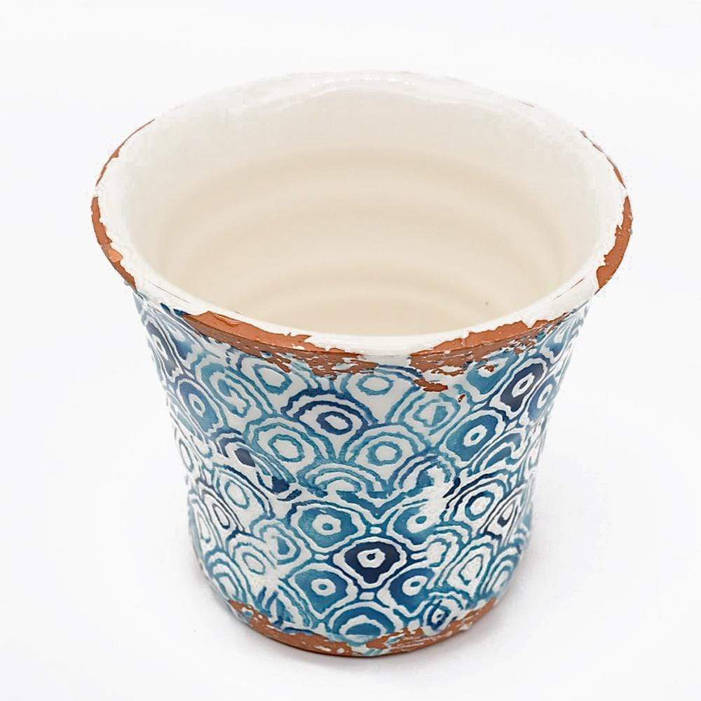 Cache pot en terre cuite vitrifiée "Alentejo" - 12 cm