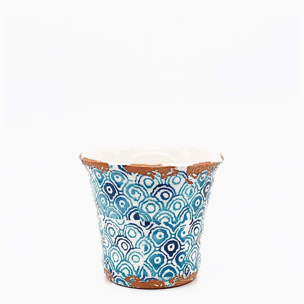 Cache pot en terre cuite vitrifiée "Alentejo" - 12 cm