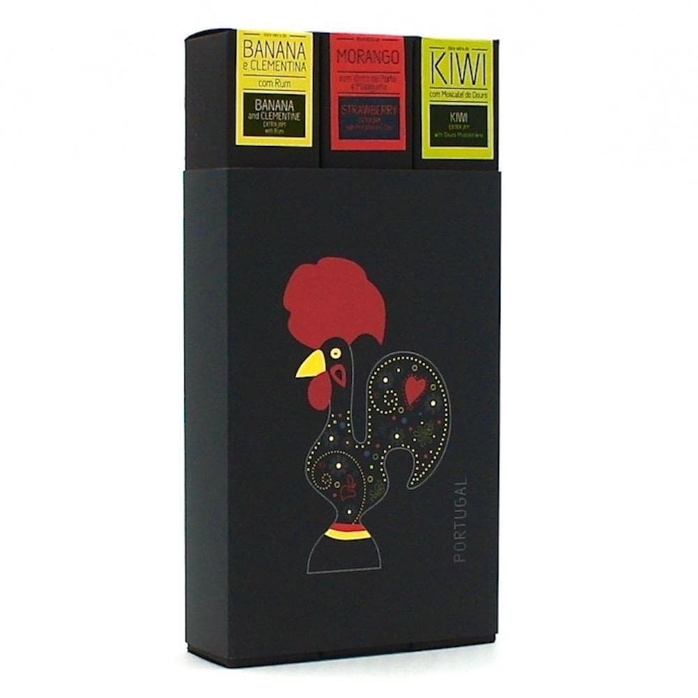 Box set of 3 jams with Portuguese alcohol