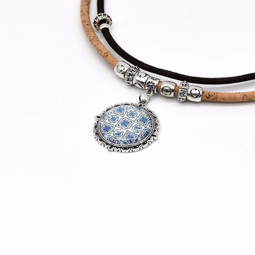 Collier liège à pendentif "Azulejo"
