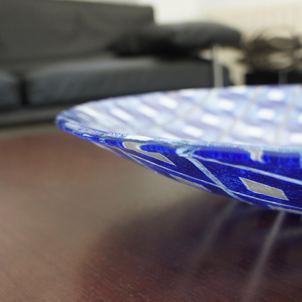 Grand plat en verre fusionné "Marinha Grande"