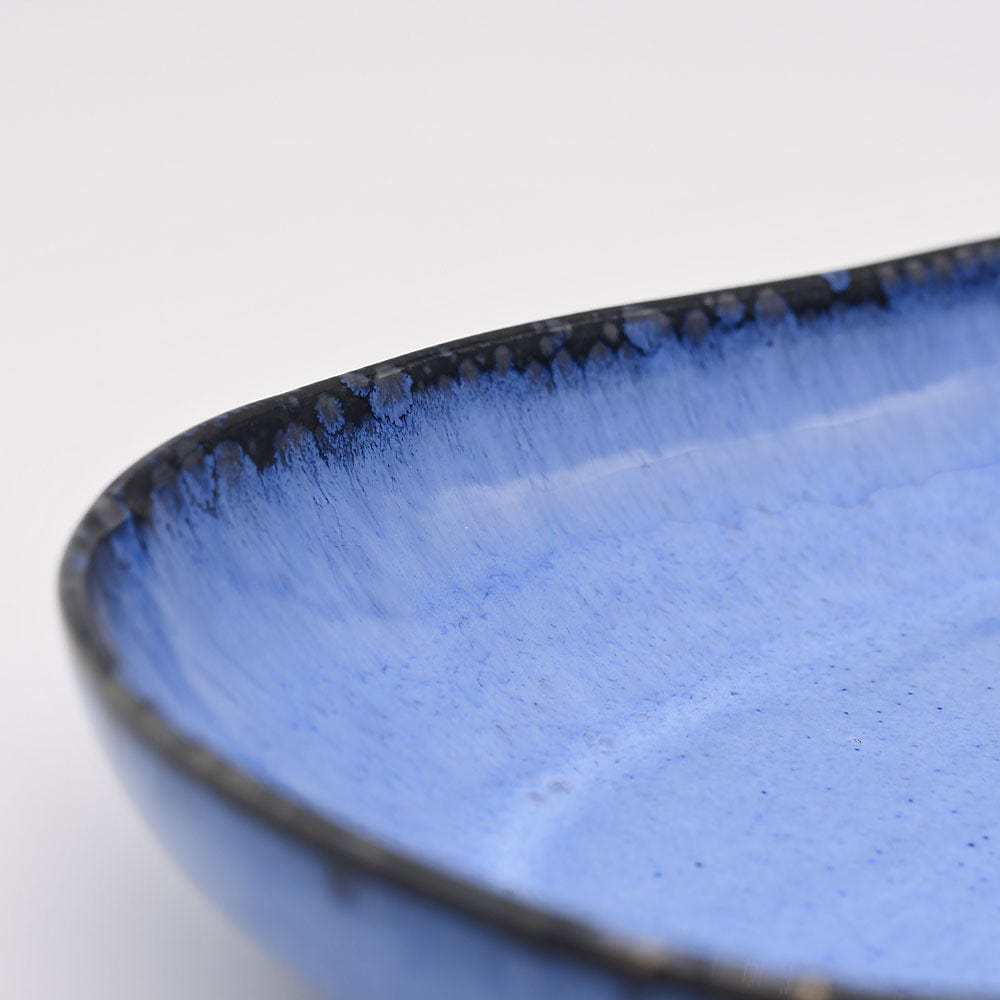 Grande assiette en grès de la collection portugaise Amazonia Plat de service en grès "Amazonia" Bleu - 41cm