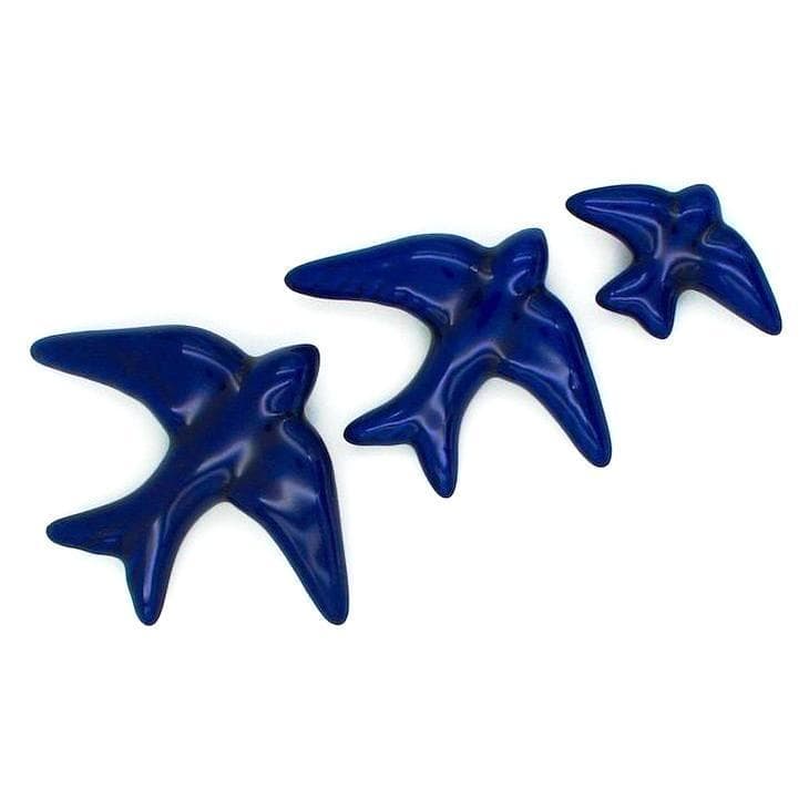 Hirondelle traditionnelle en céramique bleu cobalt