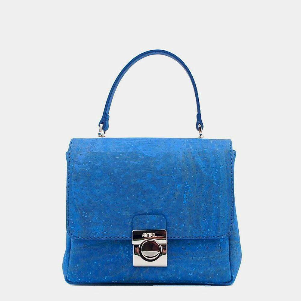 Mini-Umhängetasche aus blauem Kork