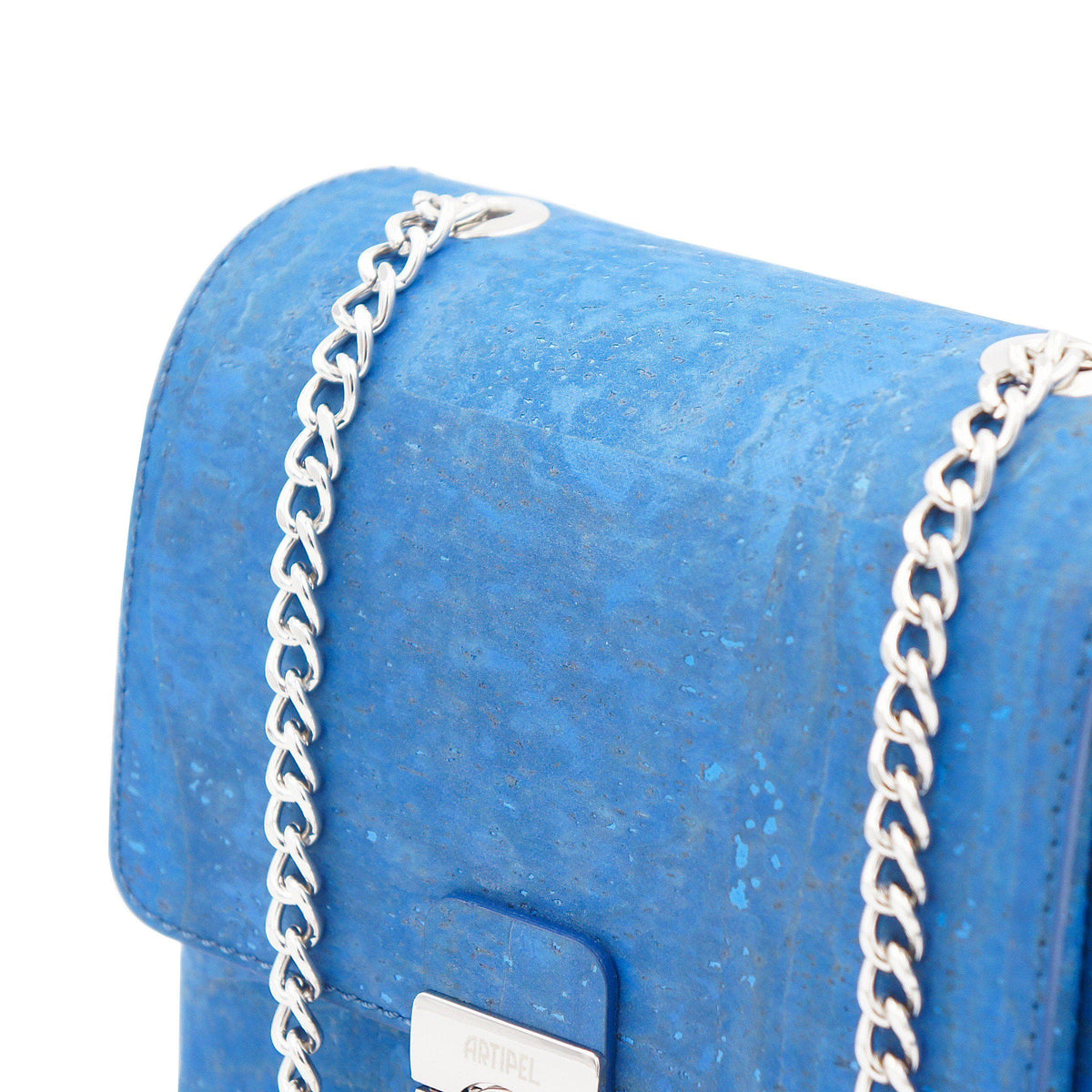 Mini-Umhängetasche aus blauem Kork