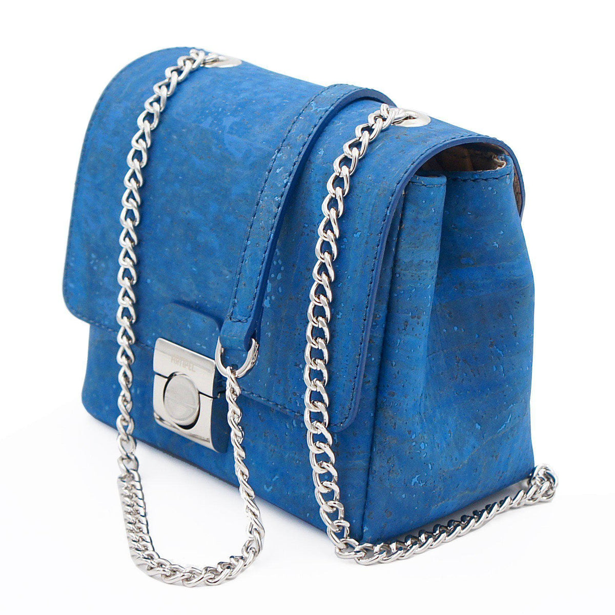 Mini-Umhängetasche aus blauem Kork