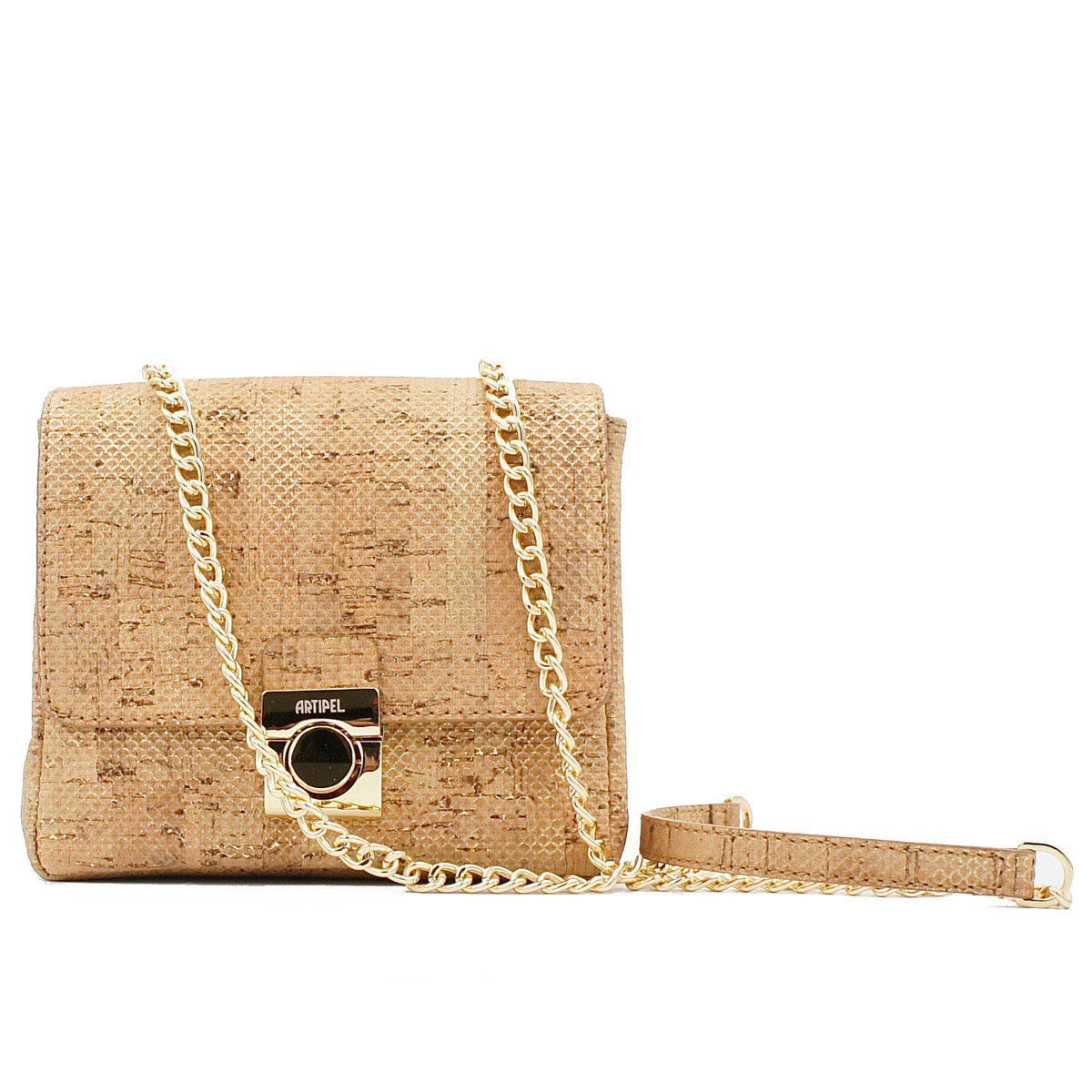 Mini-sized bag in golden cork