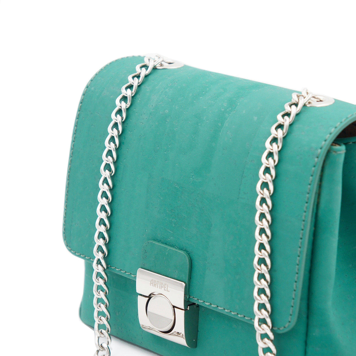 Mini-sized bag in green cork