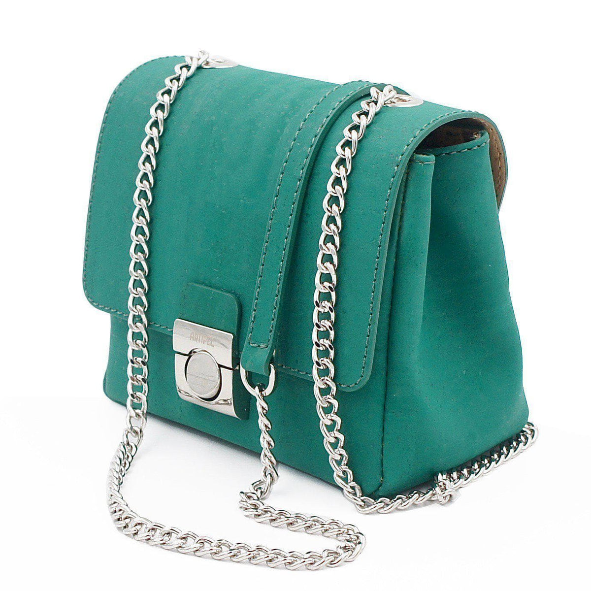 Mini-sized bag in green cork